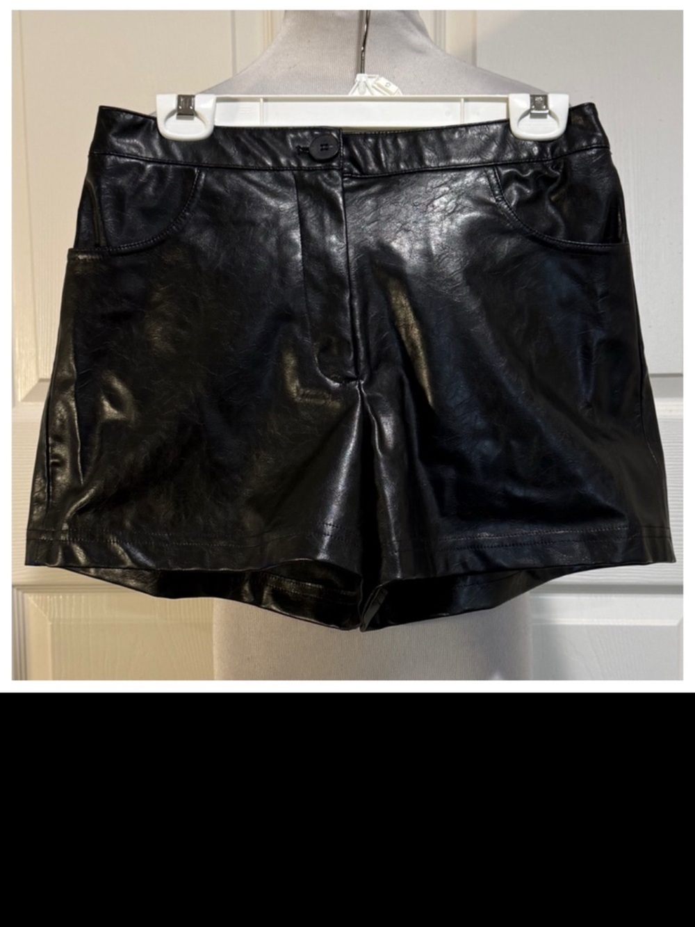 New with tags! Zara Black Faux Leather High Waist Shorts